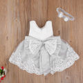 0-2Y Baby Girl Christmas Xmas Dress Princess Girls Cute Bowknot Party Gown Dresses The cotton content is greater than 50%. 