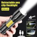 Mini Flashlight COB LED Torch Light Tactical Rechargeable Light Bright Super Lamp USB Zoomable Battery UV Zoom Handheld With Build-in Battery Outdoor 120561164 Flash_LK. 