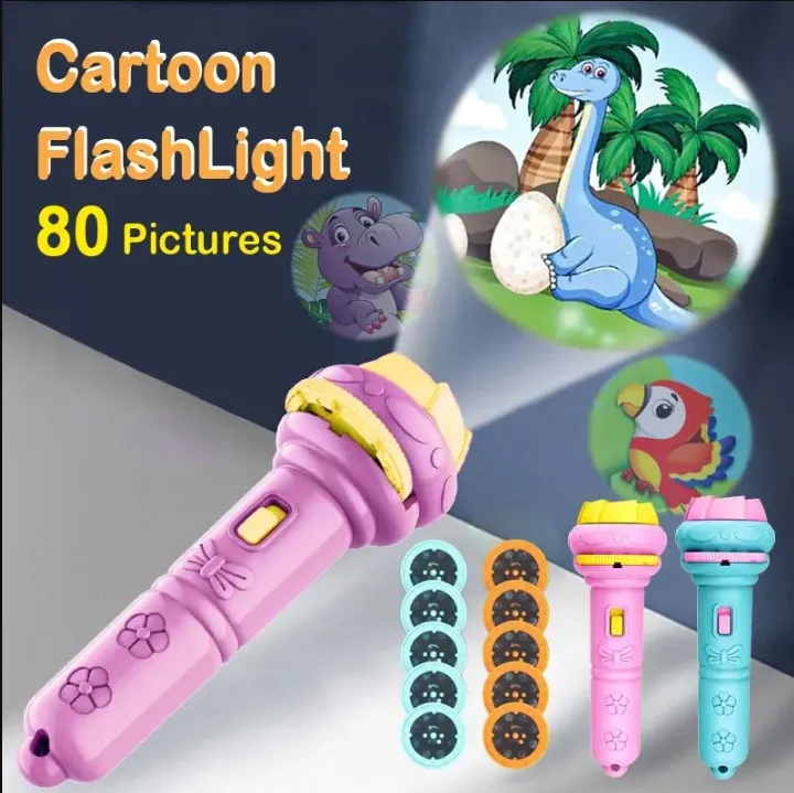 Flashlight Projector Torch Lamp Toy Cute Cartoon Creativity Toy Torch Lamp Flashlight Projector Toy Baby Sleeping Story Book New