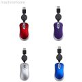 Lovely Mini Wired Mouse Retractable USB Cable Ergonomic Office Computer PC Laptop Gaming Mice. 