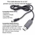 USB DC CABLE 5v to 12v boosting - Power Bank To Router for uniterrupted WiFi. 