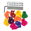 10Pcs Mixed Color Plastic Children Kids Rock Climbing Wood Wall Stones Hand Feet Holds Grip Kits with Screws. 