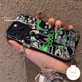 Trendy Brand Cool Comic Boy Soft Case Compatible for IPhone 17 16 11 7Plus 13 14 11 15 12 Pro Max 7 8 14 Plus XR X XS Max SE 2020 Luxury Plating Metal Lens Graffiti English Label Cover. 