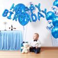 Blue Happy Birthday Balloon Combo Set for Boys Or Girls with Happy Birthday Foil Balloon Banner, Blue Balloons and Confetti Balloon/ Birthday Decoration Kit For Boys Or Girls/ Birthday Balloons For Boys Or Girls/ Blue Theme- 26 Pcs. 