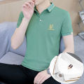 2024 Summer New Men's Lapel Thin Slim-Fit Short Sleeve T T-shirt ins Trendy polo Shirt with Collar Menswear Clothing. 