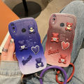 For Huawei Nova 3 3i Case Cute Cartoon 3D Love Heart Bear + Bracelet Premium Gradient Soft Phone Case. 
