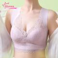 Muses Mall Supportive Wide Elastic Straps Bra Comfortable Lace Plus Size Seamless Push Up Padded Sports Bra for Women Anti-snagging Breathable Underwear Wireless Bra. 