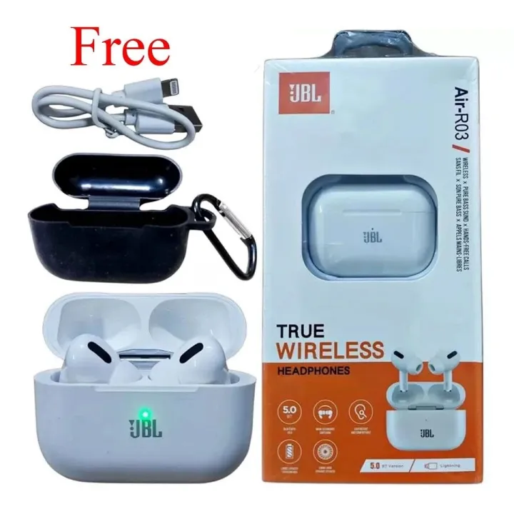 JBL Air-R03 Premium Quality Bluetooth Wireless Earbuds With (Free Silicone Case)