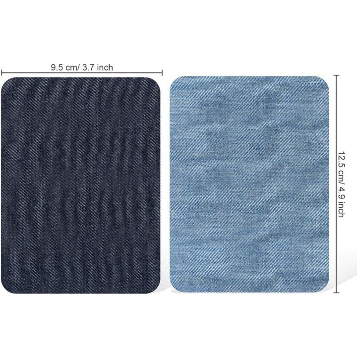 30 Pieces Iron on Fabric Patches Denim Jean Repair Patches Clothing Repair Patch Kit for Jacket Jean Clothes,5 Colour