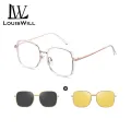 LouisWill 3 In 1 Sunglasses Men Polarized Sunglasses Night Vision Eyewear Upgraded Foldable Lens Magnetic Sun Glasses Frame Spectacles Unisex Anti-UV Spectacles Fashion Eyeglass Outdoor Travel Sports Running Hiking. 