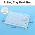 2X Resin Mold Silicone, Large Rectangle Rolling Tray Molds for Epoxy Resin, Resin Serving Board Mold with Edges. 