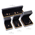 Gold Edge LED Light Jewelry Box Necklace Box Bracelet Jewelry Box Earring Box Ring Box Gold Jewelry Box Packaging Box. 