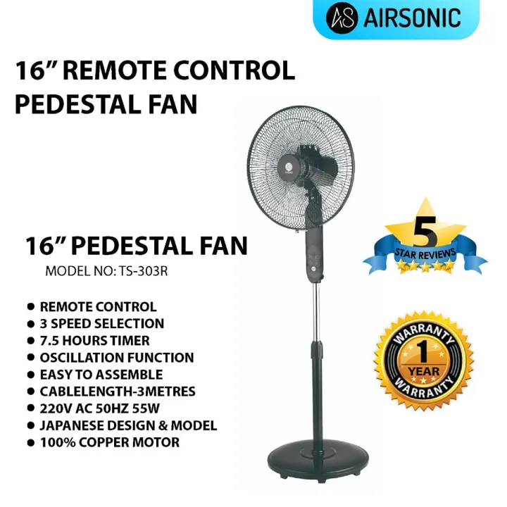 Airsonic%20Stand%20fan%20Remote%20TS-303R%20(Black%20)%20-%20Image%203