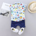 Toddler Baby Boys Girls Clothes Sets Cartoon Excavating Machinery T Shirt Shorts Pants For Summer Boys Clothing Outfits Suit. 