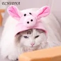 Comfortable Pet Hat Adorable Plush Pig Shape Pet Hat Winter Warm Headwear for Dogs Cats Adjustable Comfortable Cute Costume for Pet Supplies. 