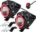 Motorcycle Lights Bulb Fog Headlights LED Driving Light for Bicycle Motorcycle Boat Truck ATV Headlight Travel Camp Red colour ( 1Pcs Only). 