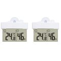 2X Digital Transparent Home Window Display Thermometer Hygrometer Indoor Outdoor Temperature Humidity Meter Station. 