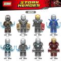 8PCS/set Legoed Building Blocks Super Heroes Bricks Iron Man Tony Stark Mark 24 Mark 25 Mark 31 Figures Toys Gift For Children X0253. 