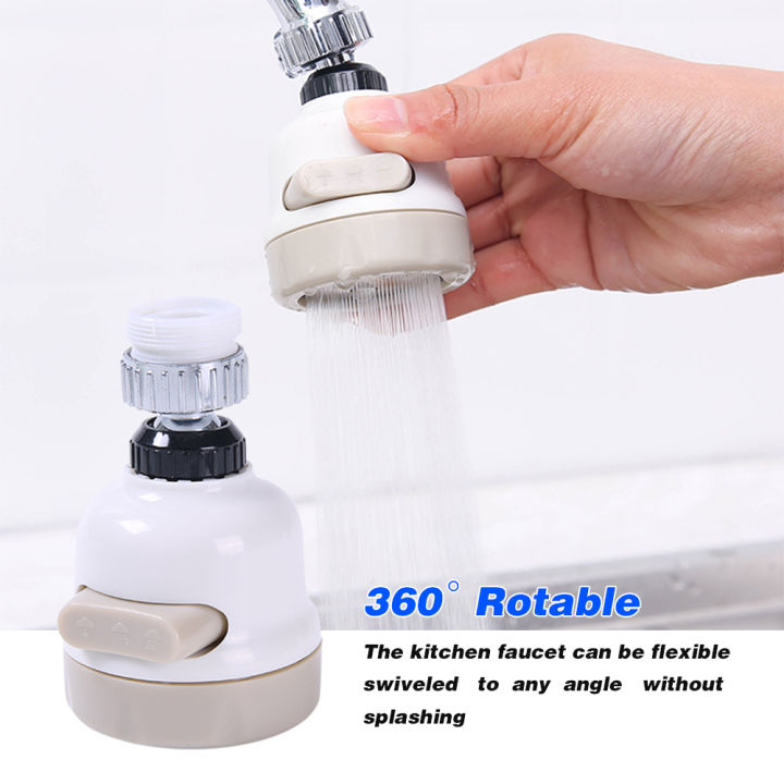 360° Rotatable Faucet Aerator Water Saving Kitchen Tap Head High Pressure Sink Sprayer Head Anti -Splash Tap Boos-ter 3 Modes Adjustment