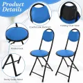 Folding Stool Heavy Duty Chair for Home/Study Chair and Restaurant/Café NAMAZ Chair 1 Pc (Blue). 