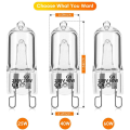 40Pcs G9 Halogen Light Bulbs,25W Clear Halogen Lamps Dimmable,Warm White 2800K for Chandeliers,Pendants,Landscape Lights. 