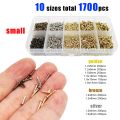 1700pcs/set Small Mini Nail Tack for Jewelry Box Case Dollhouse Hinge DIY Golden Silver Antique Brass Bronze. 