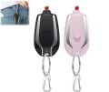 Power Bank 1500mAh Mini Power Emergency Pod,Keychain Portable Charger for IPhone or Type-c,Key Ring Cell Phone Charger,Ultra-Compact External Fast Charging Power Bank Battery Pack (Apple,Black+pink). 
