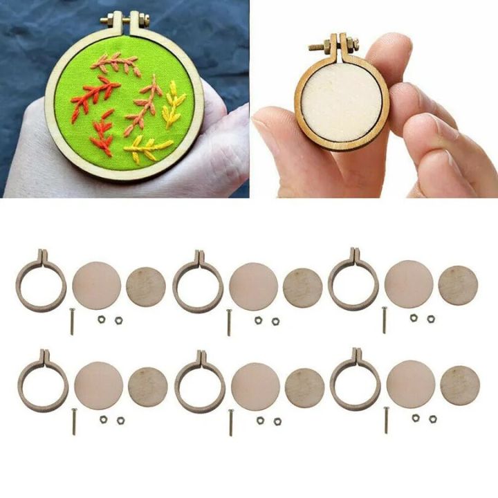 10%20s/set%20Wooden%20Mini%20Embroidery%20Hoop%20Ring%20Cross%20Stitch%20Frame%20DIY%20Handmade%20Pendant%20Crafts%20Embroidery%20Circle%20Sewing%20Kit%20-%20Image%204
