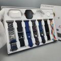 Hiwatch i20 Ultra 2 , 3 MAX Suit SmartWatch + Airpods Pro with Transparent Screen Guard Watch with Seven Decorated Straps. 