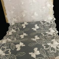 White  Lace 19cm  -Thread Mirror Flower Embroidery High Quality Lace Trim For Undergarments,Wedding Fabric. 