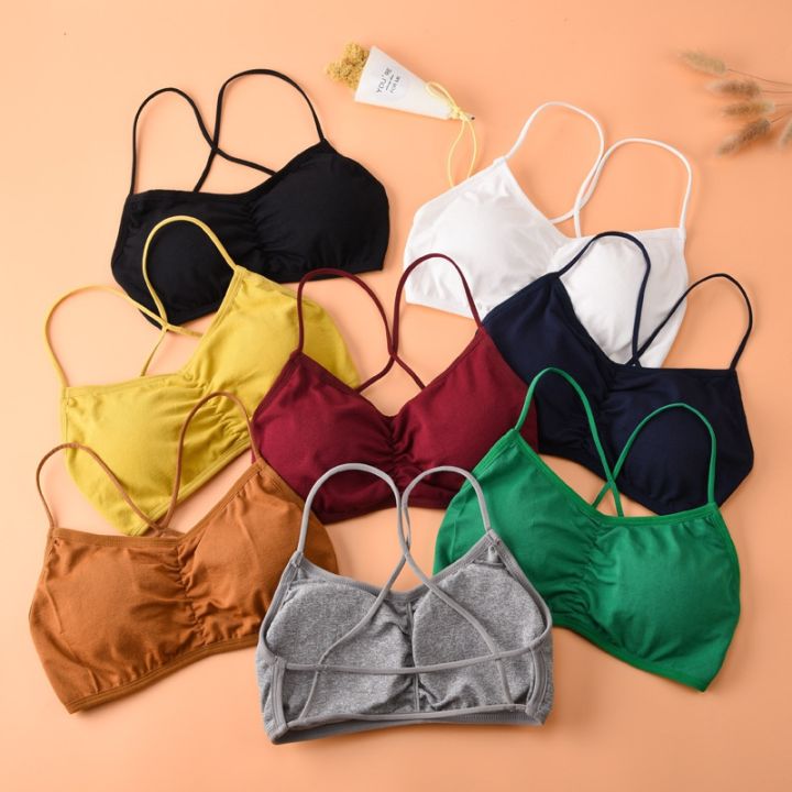 Fashion Threaded Beauty Back Active bra Wrapped Chest Push Up Bra Thoracic Pad Fitness Bralette Underwear Female