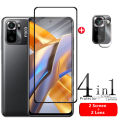 4-in-1 For Poco M5S Glass For Xiaomi Poco M5S Tempered Glass Full HD 9H Screen Protector For Poco X3 X4 M3 M4 Pro M5S Lens Glass. 