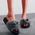 【BestGO】Shoes For Women New Casual Shoes ClearanceFashion Indoor Rabbit Ear Women Slip-on Open Toe Flat Warm Winter Slipper Shoes. 