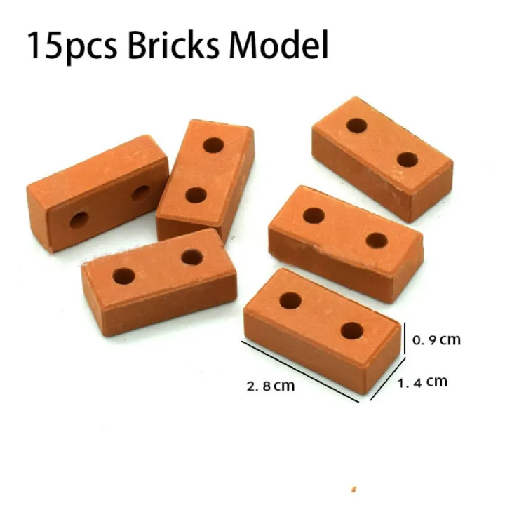 Concrete Miniature Bricks Small Real Mini Bricks Model Durable Red DIY ...