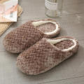 Plush Women indoor slippers Cozy Warm Slient Plush warmer home female slipper Soft Flat Autumn winter house flat floor shoes. 