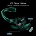 EsoGoal Hanging Neck Fan LED Digital Display Portable Cooler Fan Bladeless Fan Personal Wearable Neckband 3 Speeds Adjustment Twin-Turbo Leafless 360° Neckband Fan USB Rechargeable Fan Mini Neck Fan. 