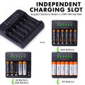 POWERKAN N6 Battery charger for 1.2V Ni-MH AA AAA No.5 No.7 batteries charge 1~6 batteries at the same time, type C 2A. 