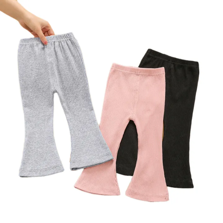 Yfashion%20Kids%20Girls%20Cotton%20Leggings%20Flared%20Pants%20Cotton%20Solid%20Color%20Baby%20Spring%20Autumn%20Outerwear%20Elastic%20Bottom%20Long%20Pants%20-%20Image%206
