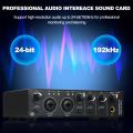 USB Audio Interface Sound Card RHM 2 In 2 Out Audio Interface Sound Board MD22-5 - black. 