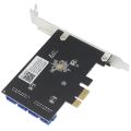 PCI Express USB 3.0 19 Pin Expansion Card PCIE 1x to 2 Ports USB 3 19 Pin Adapter Internal USB3 20Pin Hub Header for Windows PC. 
