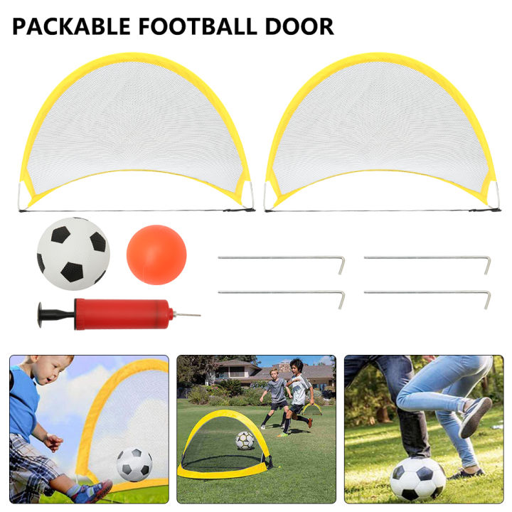 MuXiaRe 2Pcs Folding Football Goal Net Portable Soccer Training Goal Net Tent Kids Indoor Outdoor Play Toys Soccer Ball Practice Gate