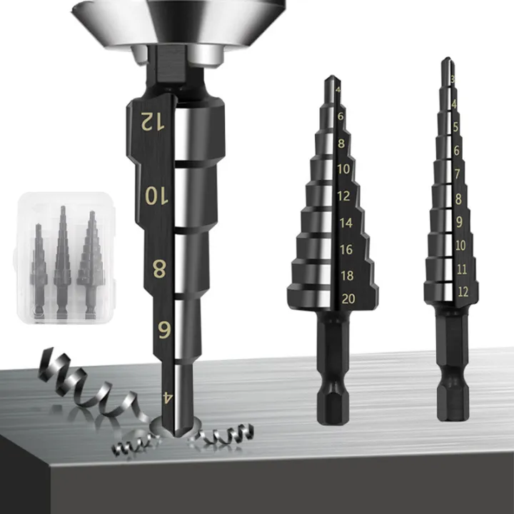 Hexagonal%20Handle%20Step%20Drill%20Straight%20Groove%20Titanium-Plated%20Drill%20Bit%203-12%204-12%204-20%20Electric%20Drill%20Reaming%20Bench%20Drill%20Pagoda%20-%20Image%202