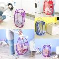 Laundry Bucket Cloth bin  Fordable Home Laundry Basket Fordable Net Dust Bin Toy Storage Basket Dirty Cloth Organizer For Home Use And Laundry use. 