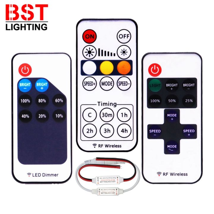 Mini 3/9/11/14keys Rf Wireless Remote Led Dimmer Controller For 2835 3014 5050 5730 Single Color Cct Rgb Strip Dc5-24v