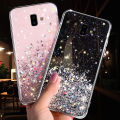 Maitus for Samsung Galaxy J6 Plus Back Cover Luxury Shiny Glitter Star Gold Foil Starry Girls Cases Clear Soft Silicone Bumper Bling Mobile Phone Protective Case. 