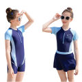 Yfashion Kids Girls Cotton Short Sleeve Swimming Suit Comfortable Breathable Lightweight One-piece Swimsuit Swimwear Rash Guard. 
