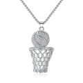 Hop Style Basketball Pendant Necklace Trendy Sterling Pendant Size Men'S Jewelry Rope Chain Design -Plated Rope Chain. 
