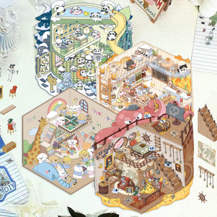 3d%20Stickers%20Unique%20Handcrafted%20Stereoscopic%20Journal%20Stickers%20Scenic%20Decorative%20Scene%20Stickers%20for%20Hand%20Journal%20Scrapbooking%20-%20Image%202