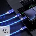 Universal 3 in 1 USB charging cable mobile phone Micro USB Type C LED light Glowing multi-function for iPhone 12 7 8 Plus X XR 11 12 Pro 13 Mini 14 SE 11 pro max. 