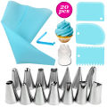 20 PCS/Set Silicone Pastry Bag Tips Kitchen DIY Icing Piping Reusable Pastry Bags +14 Nozzle Set Cake Decorating Tools. 